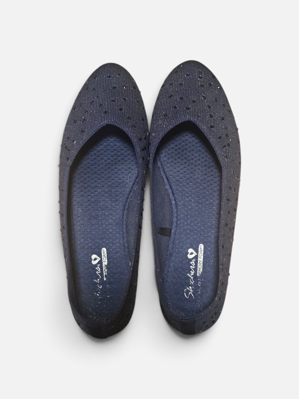 navy blue Skechers Cleo 2.0 - Mesmerizing Nights flats sparkle Accent